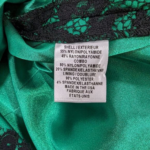 Milly size 8 Black Lace Overlay Green   Sleeveless‎ mini A line dress - Picture 5 of 6